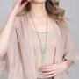 RIAH FASHION Bohemian Pendant Long Beaded Statement Necklace - Sparkly Crystal, Natural Stone Quartz Charm, Boho Wood Bead Long Chain Wrap Y Lariat