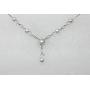 Faship Gorgeous CZ Crystal Freshwater Pearls Floral Necklace Earrings Set