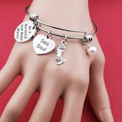 Inspirational Mermaid Bracelet Be a Mermaid and Make Waves Sea Soul Bracelet Mermaid Beach Lover Gift Ocean Sea Jewelry(be a mermaid and make waves BR)