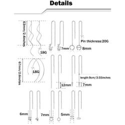 Ofeiyaa 9 Pairs Chain Tassel Earrings Wave Threader Ball Dangle Drop Chain Earrings Set Curved Threader Earrings For Women Girls Silver Gold Tone