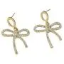 Sinkcangwu New Fashion Rhinestone Bow Knot Shaped Big Earrings For Women Sweet Black Pink Resin Bow Statement Earrings Party Jewelry