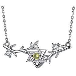 Besilver Ankh Cross Eye of Horus Necklace for Women 925 Sterling Silver Celtic Moon Brand Star of David Pendant Necklace Faith Amulet Jewelry