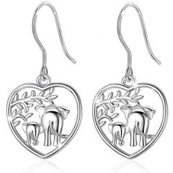 Elephant Earrings Gifts for Women, AEONSLOVE 925 Sterling Silver Womens Lucky Elephant Drop Dangle Earrings Mothers Day Jewelry Gifts for Women Mom Wife Girls