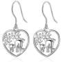 Elephant Earrings Gifts for Women, AEONSLOVE 925 Sterling Silver Womens Lucky Elephant Drop Dangle Earrings Mothers Day Jewelry Gifts for Women Mom Wife Girls