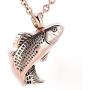 Cremation Jewelry for Ashes Stainless Steel Fish Shape Pendant Memorial Urn Necklace Keepsake Jewelry for Men Women