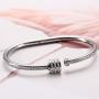Jude Jewelers Stainless Steel Oval Shape Cubic Zircon Bangle Bracelet