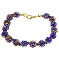 GlassOfVenice Murano Glass Sommerso Bracelet - Navy Blue