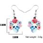 NEWEI Acrylic Halloween Floral Skull Earrings Drop Dangle Big Long Fashion Jewelry for Women Girls Gift Charms