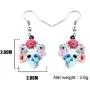 NEWEI Acrylic Halloween Floral Skull Earrings Drop Dangle Big Long Fashion Jewelry for Women Girls Gift Charms