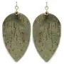 Miracle Collection Natural Vegan Genuine Cork Leather Folded Petal Teardrop with Gold Flecks Fall Fashion Dangle Lightweight Earring For Women and Girls