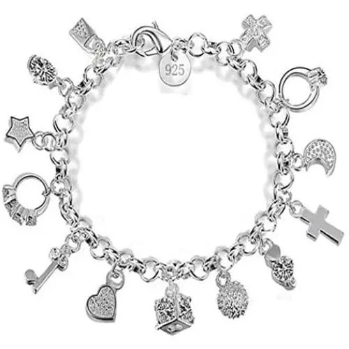 Dofihy 925 Silver Bracelets for Women Bracelet Ladies Bracelet Fashion Jewelry Silver Bracelet