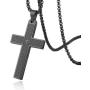 HZMAN Stainless Steel Mens Womens Cross Necklace Lords Prayer Pendant, 4 Colors Available
