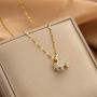 SWJEWEL Sunflower Necklace for Women 18k Gold Plated CZ Stainless Steel You are My Sunshine Girl Pendant Charm Necklace