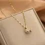 SWJEWEL Sunflower Necklace for Women 18k Gold Plated CZ Stainless Steel You are My Sunshine Girl Pendant Charm Necklace