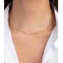kelistom 14K Gold Plated Paper Clip Link Chain Choker Necklace for Women Teen Girls, 5mm Copper Oval Rectangle Link Chain Necklace Bracelet, 14”+2” Extension