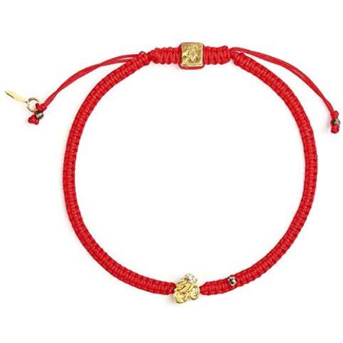 Karma and Luck - Sacred Sounds Red String OM Charm Bracelet