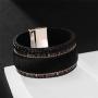 The Woos Leopard Bracelet Leopard Wrap Bracelet Fahion Handmade Horsehair Leather Cuff Bangle Charm Bracelet Wristband with Magnetic Buckle for Women Girl Jewelry Accessories