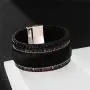 The Woos Leopard Bracelet Leopard Wrap Bracelet Fahion Handmade Horsehair Leather Cuff Bangle Charm Bracelet Wristband with Magnetic Buckle for Women Girl Jewelry Accessories