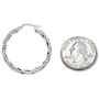 Sterling Silver Twist Round Hoop Earrings for Women Girls (3x15mm - 45mm Diameter)