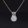 CiNily 14K White Gold Plated White Fire Opal Zircon Pendant Necklace for Women Girls Opal Jewelry Gift CiNily 14K White Gold Plated White Fire Opal Zircon Pendant Necklace for Women Girls Opal Jewelry Gift