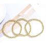 Beaded Bracelets for Women Stack Stretch Gold Silver Small Ball Beads Bracelets Dainty Paperclip Figaro Link Chain Bracelet Ankle for His and Her