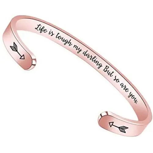 BTYSUN Gold Bracelets for Women Gifts - Personalzied Uplifting Cuff Bangle Inspirational Mantra Engraved Jewelry with Gift Basket. BTYSUN Gold Bracelets for Women Gifts - Personalzied Uplifting Cuff Bangle Inspirational Mantra Engraved Jewelry with Gift Basket.