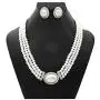 Christina Collection Elegant Multi Layered Strands Cream or White Pearl Crystal Necklace Clip on Earrings Set Gift Bijoux Christina Collection Elegant Multi Layered Strands Cream or White Pearl Crystal Necklace Clip on Earrings Set Gift Bijoux