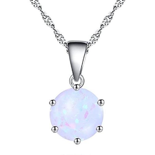 YAZILIND Wedding Party Jewelry Opal Pendant Necklace Gift for Women Girls