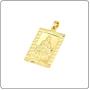 Fusamk Fashion Plated 18K Gold Buddha Dog Tag Pendant Guan Yin Necklace,22'' Box Chain