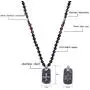 PEARLADA Gothic Skull Necklace Pendant Necklace Fashion Star of David and Cross Dangle Necklaces Long Black Onyx Beads Jewelry Handmade for Women Stainless Steel Necklace