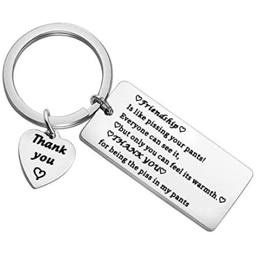 Friends Thank You Gift Friends Keychain I Feel So Lucky That My Friend is You Friendship Jewelry Going Away Gifts (Friends Keychain 02)