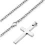 Jstyle Jewelry Mens Simple Cross Necklace Stainless Steel Pendant for Women 24 Inch