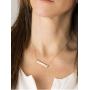 S.J JEWELRY Alphabet 26 A-Z Letter Initial Necklace 14k Gold-Plated Bar Necklace Engraved Name Necklace Personalized Letter Monogram Pendant Necklace for Women Girls
