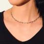 JAYUMO 14k Gold Plated Figaro Chain Necklace for Women, 3mm Figaro Link Choker Necklace for Women Girls Jewelry Gift, 16 Inch/18 Inch Length