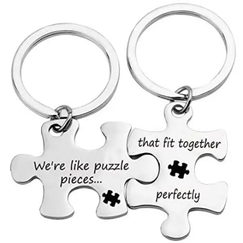 Long Distance Gift Couple Puzzle Keychain Were Like Puzzle Pieces that Fit Together Perfectly (Puzzle Fit Together KR) Long Distance Gift Couple Puzzle Keychain Were Like Puzzle Pieces that Fit Together Perfectly (Puzzle Fit Together KR)