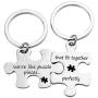 Long Distance Gift Couple Puzzle Keychain Were Like Puzzle Pieces that Fit Together Perfectly (Puzzle Fit Together KR)