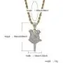 MoCa Jewelry Unisex Hip Hop Iced Out Bling Novelty Rose Flora Flower Pendant Necklace with 24 Inch Stainless Steel Rope Chain for Men Women
