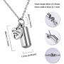 HooAMI Pet Paw Heart Charm & Cylinder Memorial Urn Necklace Stainless Steel Cremation Jewelry