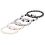 Set Of 5 Genuine Freshwater Cultured 7mm Multicolored Pearl Stretch Bracelets 7.5''
