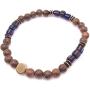 Mens Recycled Glass & Senna Siamea Wood Stretch Bead Bracelet Handcrafted in USA