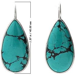 UTOPIA JAIPUR 925 Sterling Silver Turquoise Drop Earrings For Women & Teens