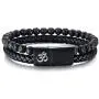 MEALGUET Mens Lava Rock Bracelet Healing Balancing Braided Leather Bracelets with Magnetic Clasp, 2 Layered Symbol Cuff Bracelets, 8.4'' MEALGUET Mens Lava Rock Bracelet Healing Balancing Braided Leather Bracelets with Magnetic Clasp, 2 Layered Symbol Cuff Bracelets, 8.4''