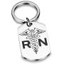 Udobuy Nurse Keychain Gifts - Nursing Keychain Jewelry Perfect Nurses Appreciation Gift for Birthday Graduation Christmas Caduceus Symbol RN Nurses Prayer Keyring