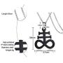 Leviathan Cross Pendant Brimstone Symbol Jewellery Stainless Steel Church of Satan Necklace