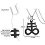 Leviathan Cross Pendant Brimstone Symbol Jewellery Stainless Steel Church of Satan Necklace