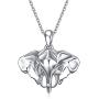 MONGAS Elephant Necklaces 925 Sterling Silver Origami Elephant Head Jewelry for Men Women