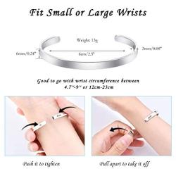 Ldurian Inspirational Bangle Bracelets Gifts for Women Men Mantra Cuff Bangle Daily Reminder Motivational Present