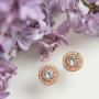 A+O Bridesmaid Gift, Crystal Stud Post or Clip-on Earrings in Silver, Gold, Rose Gold