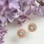 A+O Bridesmaid Gift, Crystal Stud Post or Clip-on Earrings in Silver, Gold, Rose Gold A+O Bridesmaid Gift, Crystal Stud Post or Clip-on Earrings in Silver, Gold, Rose Gold