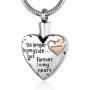 Cremation Jewelry for Ashes -No Longer By My Side Forever in My Heart Urn Pendant Necklace for Ashes Grandma Grandpa Mom Dad Papa Nana Brother Sister
